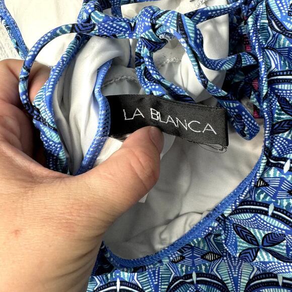 LA BLANCA The Realist Lace Up Plunge One Piece Swimsuit 6 - Picture 4 of 4